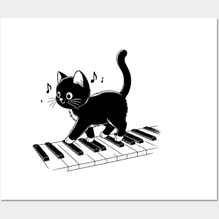 Purrfect Meowlody: Piano Paws Posters and Art